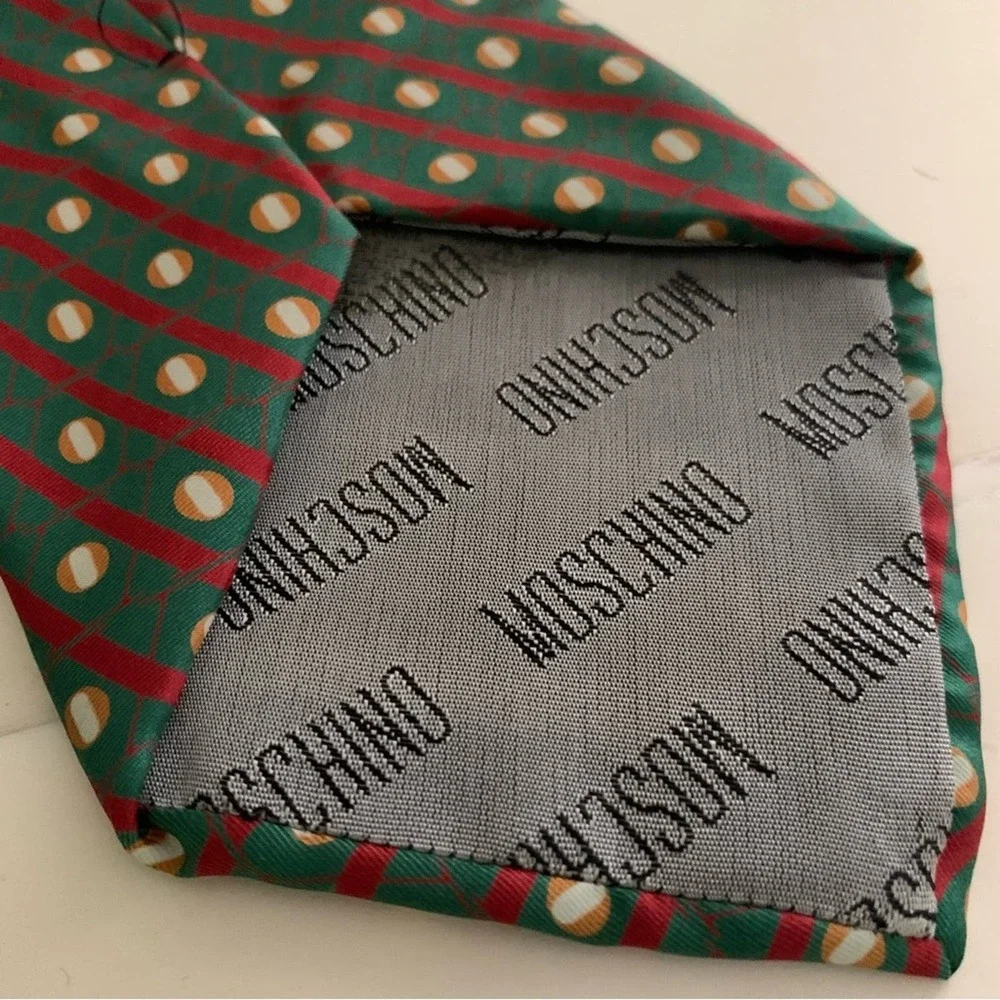 Moschino Green Red XO Tie - Picture 6 of 7